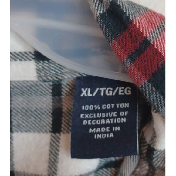 CHAPS Button Down Flannel Shirt Mens Extra Large Black Red Performance Cabincore - Picture 3 of 8